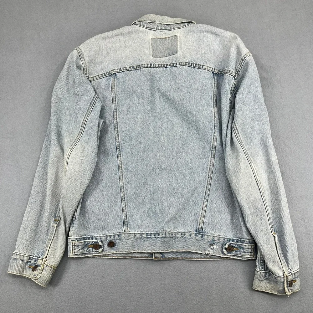 Levis Mens Light Wash Denim Trucker Jacket 70507-0311 Size M Blue Cotton Vtg USA - Picture 9 of 14